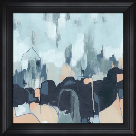 Framed Abstracted Indigo Skyline II Print