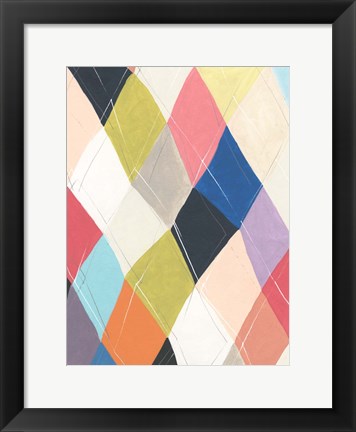 Framed Harlequin Hopscotch I Print