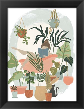 Framed Plant Lady Bath I Print