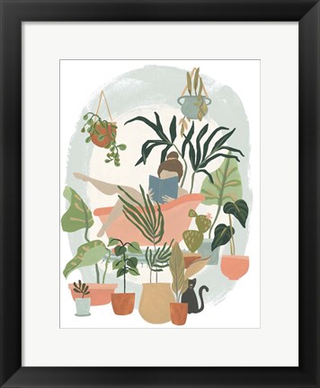 Framed Plant Lady Bath I Print