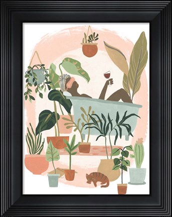 Framed Plant Lady Bath II Print