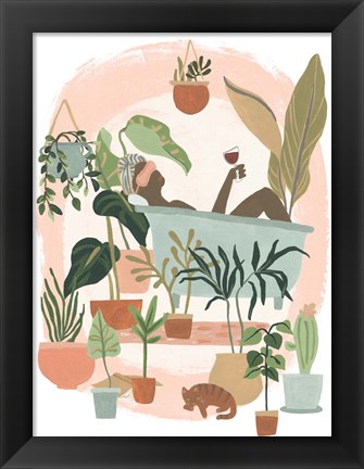 Framed Plant Lady Bath II Print