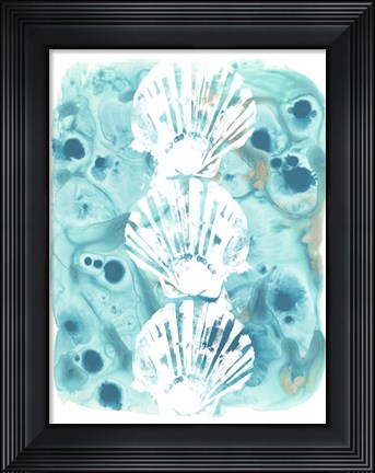 Framed Seaside Shapes I Print
