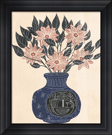 Framed Vase of Flowers III Print