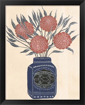 Framed Vase of Flowers IV Print