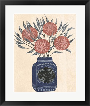 Framed Vase of Flowers IV Print