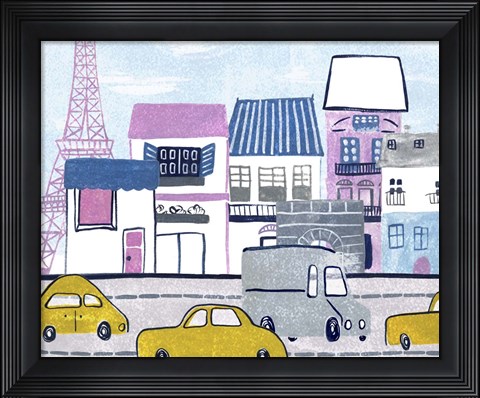 Framed Bonjour Paris I Print