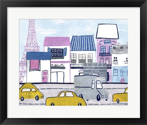 Framed Bonjour Paris I Print