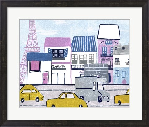 Framed Bonjour Paris I Print