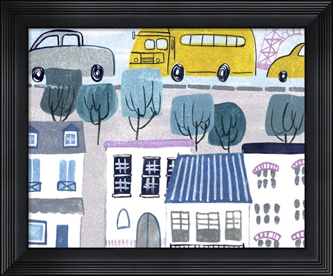 Framed Bonjour Paris II Print