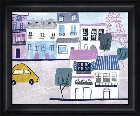 Framed Bonjour Paris III Print