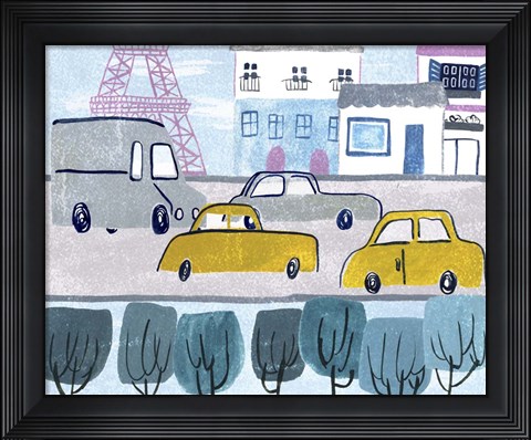 Framed Bonjour Paris IV Print