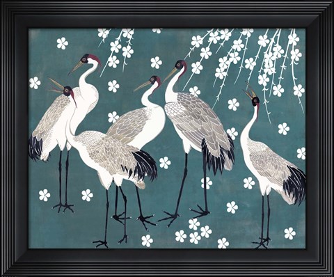 Framed Crane at Night I Print