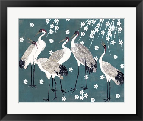 Framed Crane at Night I Print