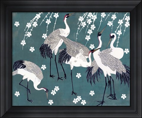 Framed Crane at Night II Print