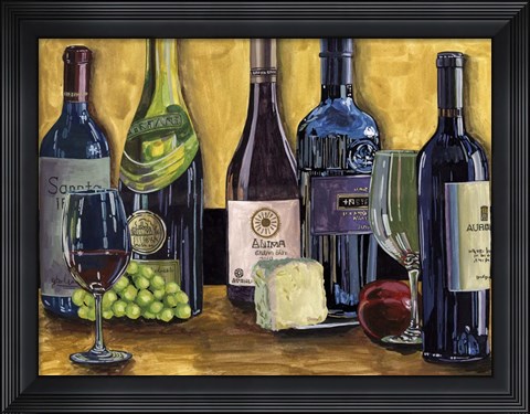 Framed Still Life with Wine II Print