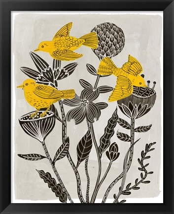 Framed Birds in My Garden II Print