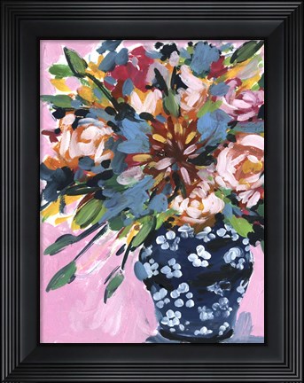 Framed Bouquet in a Vase I Print