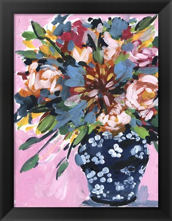 Framed Bouquet in a Vase I Print