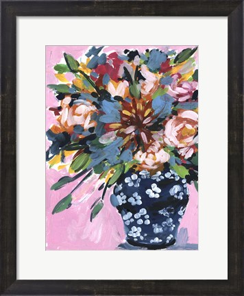 Framed Bouquet in a Vase I Print