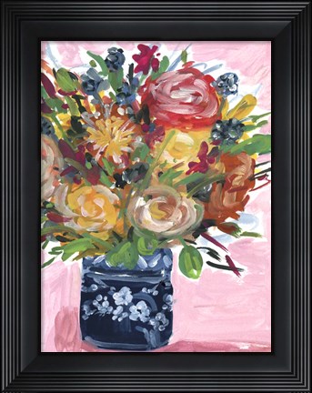 Framed Bouquet in a Vase II Print