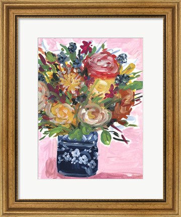 Framed Bouquet in a Vase II Print