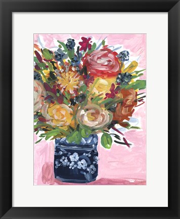 Framed Bouquet in a Vase II Print