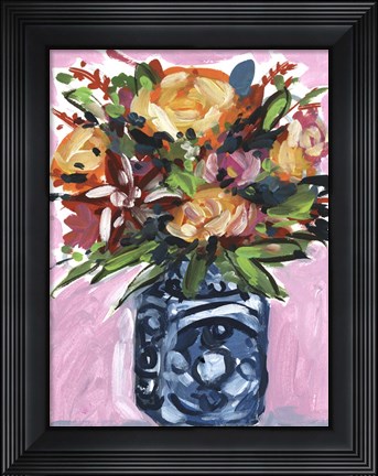 Framed Bouquet in a Vase III Print