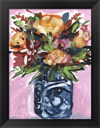 Framed Bouquet in a Vase III Print