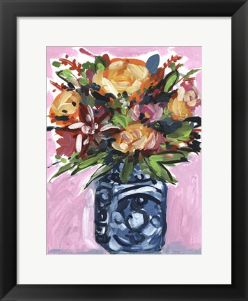 Framed Bouquet in a Vase III Print
