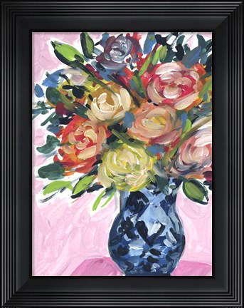 Framed Bouquet in a Vase IV Print