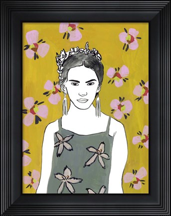 Framed Pink Blossom Lady I Print