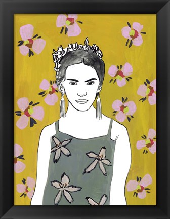 Framed Pink Blossom Lady I Print