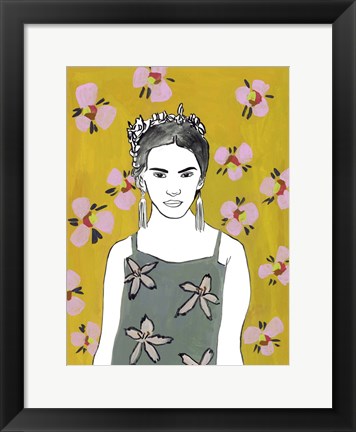 Framed Pink Blossom Lady I Print