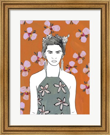 Framed Pink Blossom Lady II Print