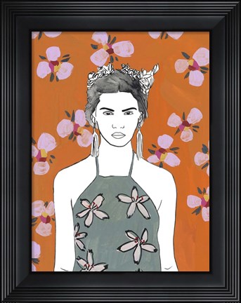 Framed Pink Blossom Lady II Print