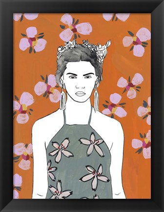 Framed Pink Blossom Lady II Print