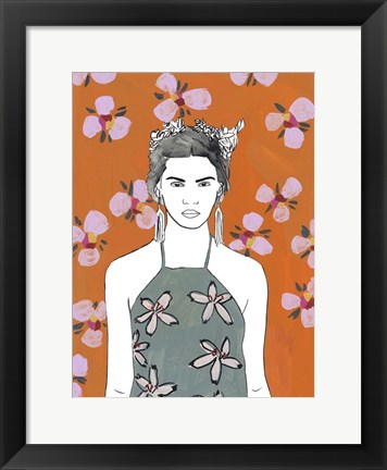 Framed Pink Blossom Lady II Print