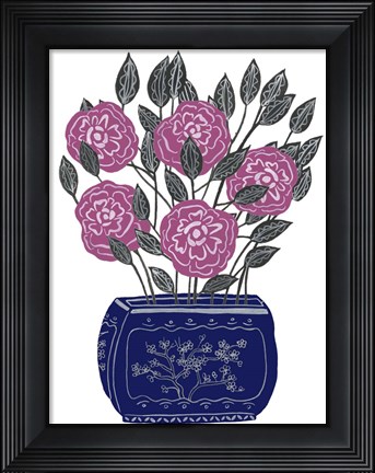 Framed Painted Vase I Print