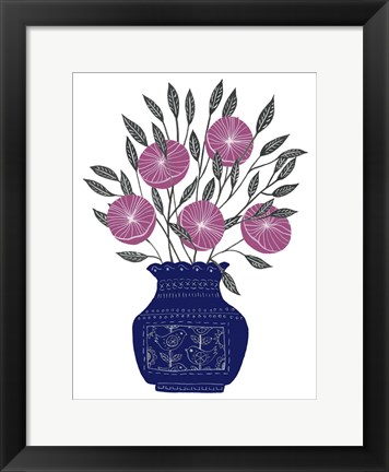 Framed Painted Vase IV Print