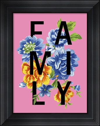 Framed Floral Quote I Print
