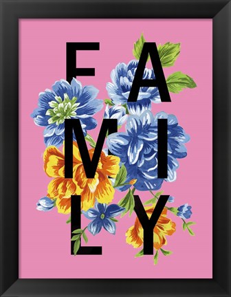 Framed Floral Quote I Print