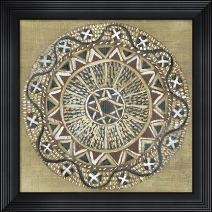 Framed Woven Round I Print