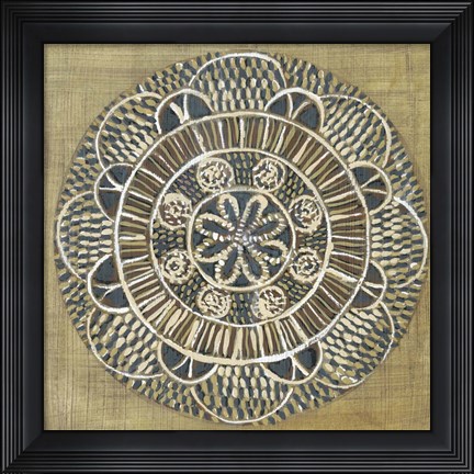 Framed Woven Round II Print