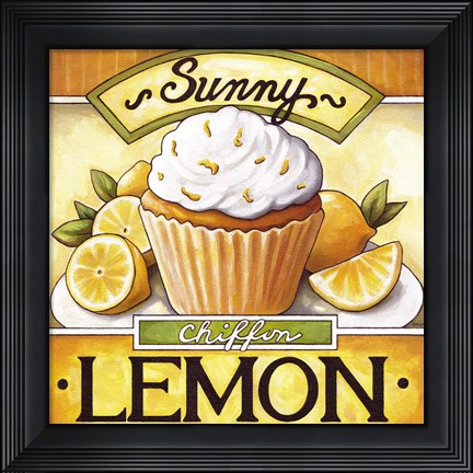 Framed Cupcake Sunny Lemon Chiffon Print