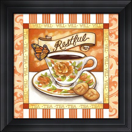 Framed Tea Restful Orange Teacup Print