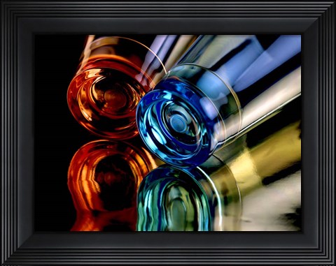 Framed Colourful Plastic Glasses 2 Print