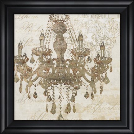 Framed Bronze Chandelier IV Print