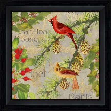 Framed Christmas Birds II Print