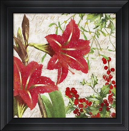 Framed Christmas Flowers II Print